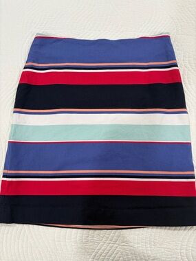 Talbots Multicolor Striped Pencil Skirt — Navy, Pink, Aqua, White, Lavender